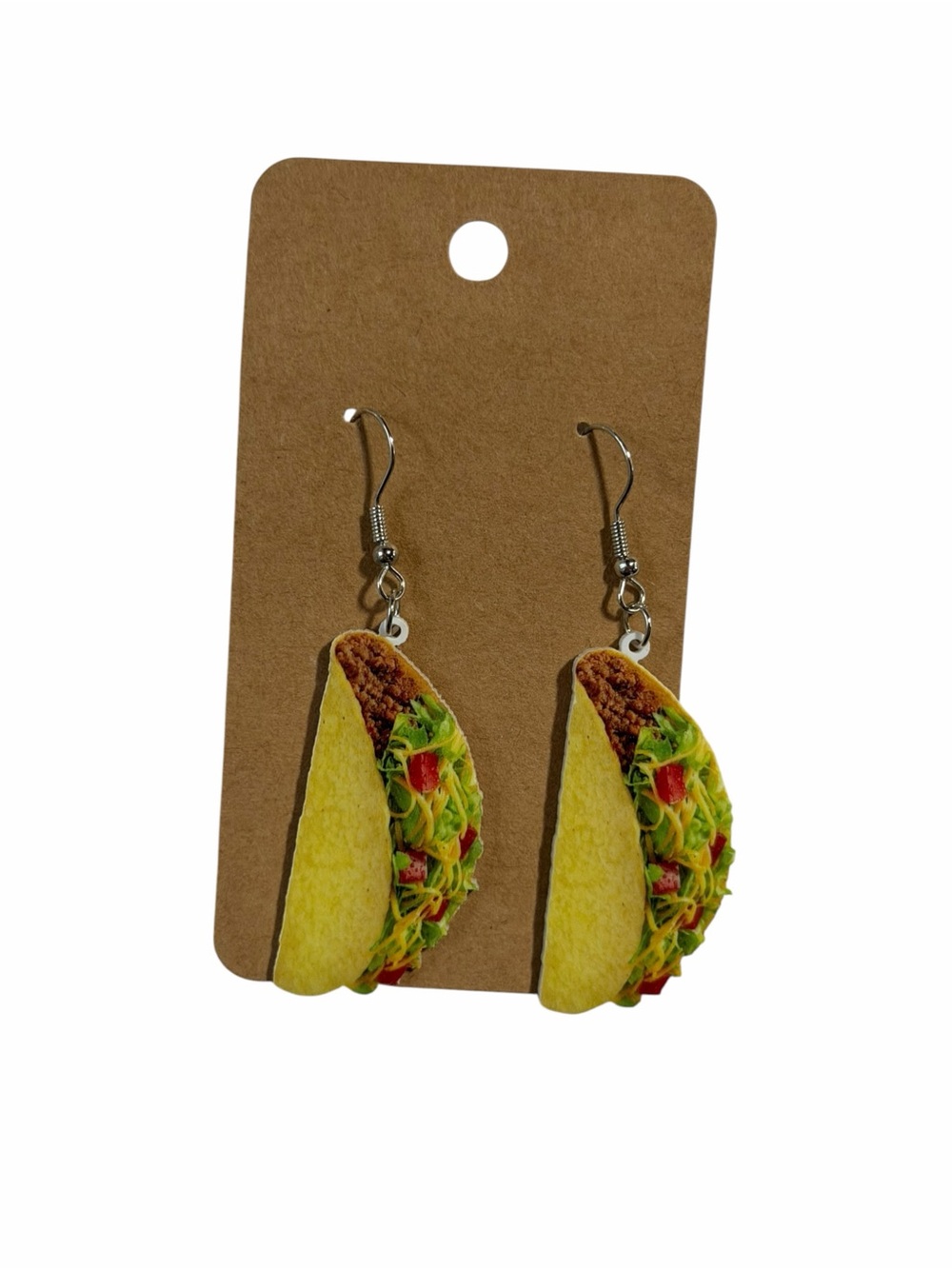 Novelty Taco Dangle Earrings – Yellow & Green